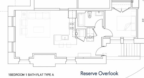 1 Bedroom 1 Bath Floor Plan at Reserve Overlook Apartments, Integrity Realty, Cleveland Heights, OH
